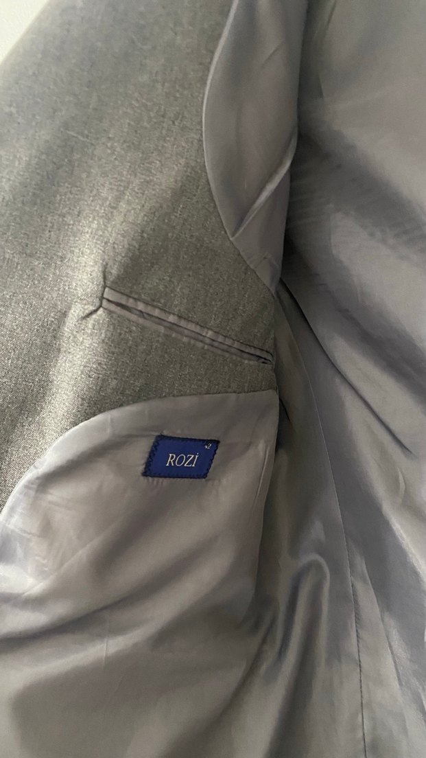 Gri Erkek Düz Kesim Ofis Takım Elbise Ceketi - Görsel 3