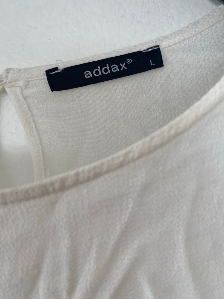 Beyaz Keten Uzun Kollu Salaş Bluz - Görsel 2