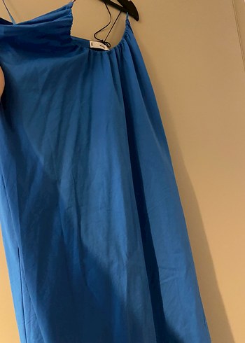 Mango Mavi Askılı Uzun Elbise - Görsel 6