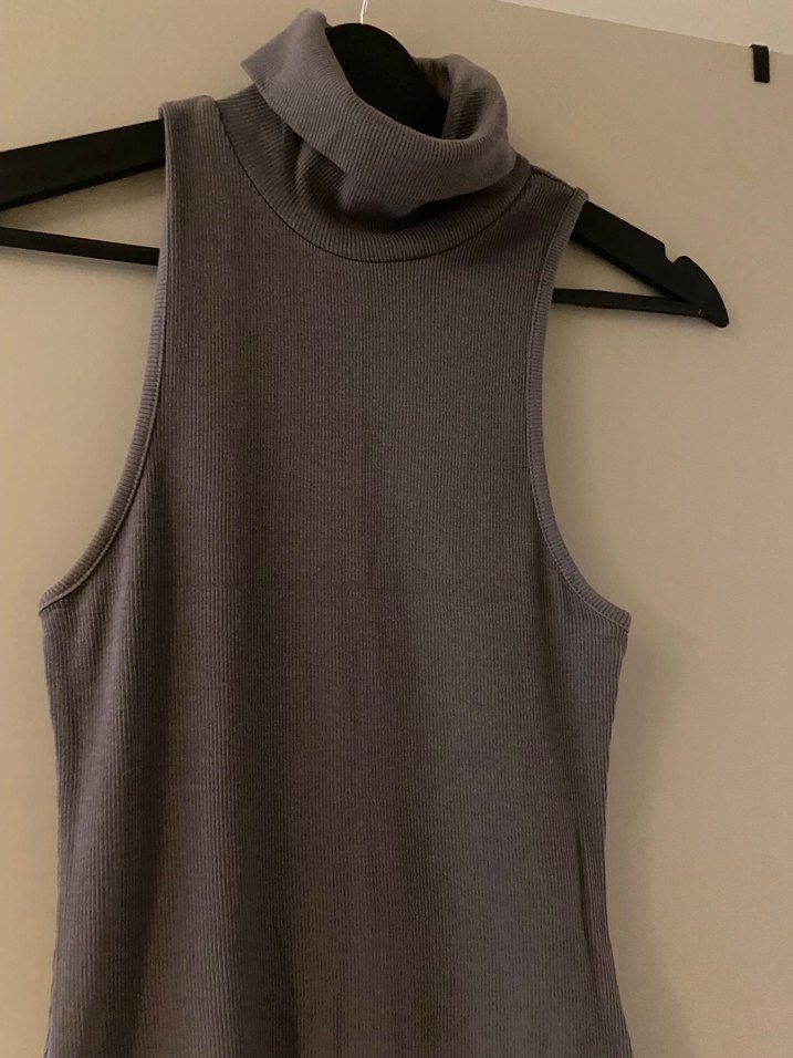 Zara marka Gri Uzun Yaka Detaylı Kadın Elbise - Görsel 2