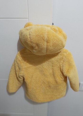 Sarı Düğmeli  Peluş Mont - Görsel 2