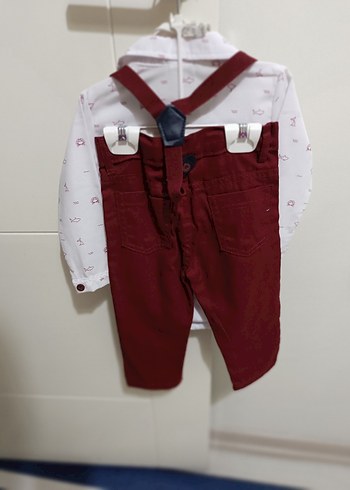 Bordo Erkek Bebek Askılı Takım - Görsel 2