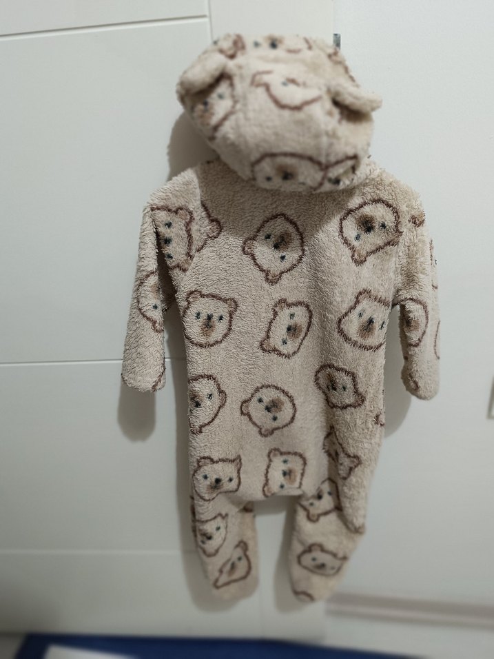 Kürklü Ayı Desenli Bebek Tulumu - Görsel 2