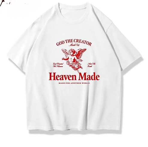 Heaven made baskılı tişört