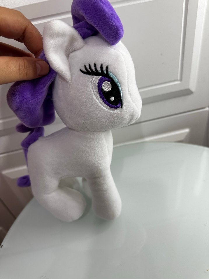 Mor Yeleli Gri Peluş At Oyuncak - Görsel 3
