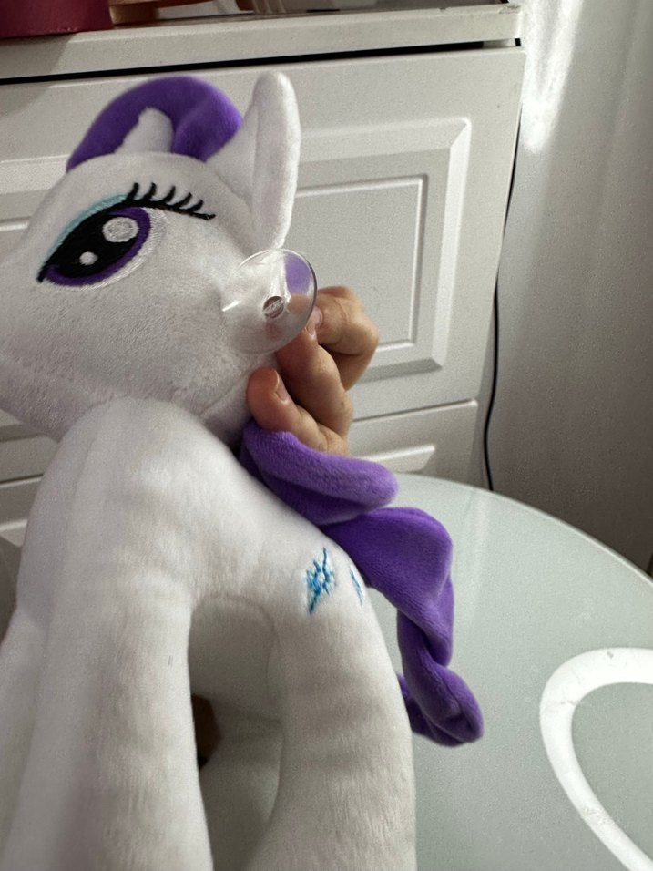 Mor Yeleli Gri Peluş At Oyuncak - Görsel 5