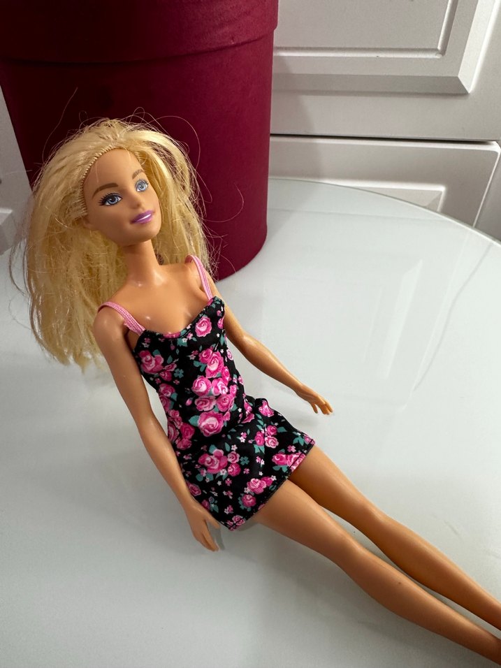 Çiçek Desenli Pembe Elbiseli Bebek - Görsel 2