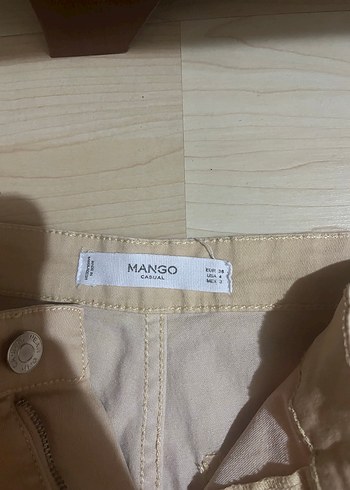 Bej Kadın Ketenvari Kumaş Pantolon - Görsel 3