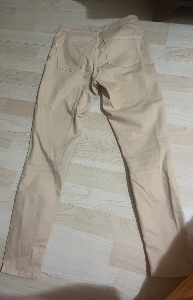 Bej Kadın Ketenvari Kumaş Pantolon - Görsel 4