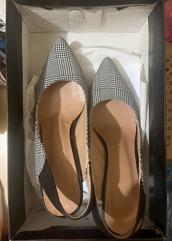 Kare desenli kadın stiletto - Görsel 2