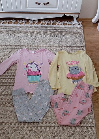 Kız Çocuk Uzun Kollu Pamuklu Pijama Takımı