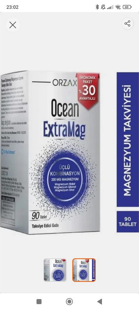 Orzax Ocean ExtraMag 90 Tablet 200 mg Magnezyum - Görsel 2