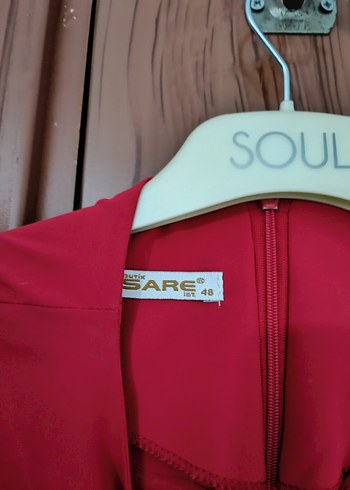 Kırmızı Uzun Kollu Salaş Tunik - Görsel 2