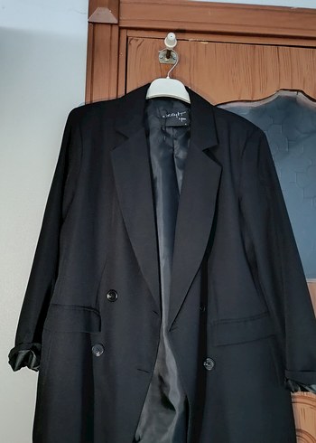 Düğmeli Siyah  Kadın blazer ceket - Görsel 5