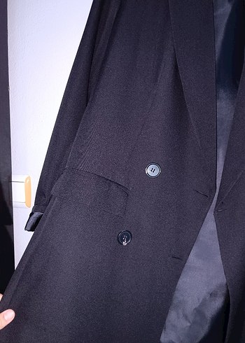 Düğmeli Siyah  Kadın blazer ceket - Görsel 3