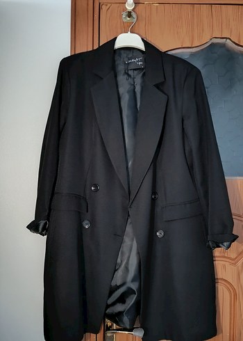 Düğmeli Siyah  Kadın blazer ceket - Görsel 6