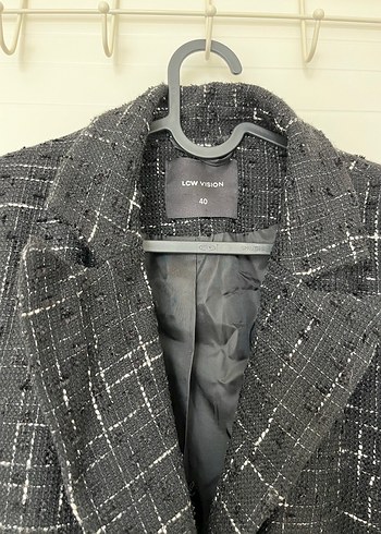 LC Waikiki Düğmeli Siyah Midi Kadın tüvit Blazer Ceket