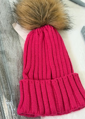 Moncler Pembe Örgü Kadın Bere - Görsel 3