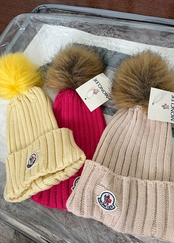 Moncler Pembe Örgü Kadın Bere - Görsel 4