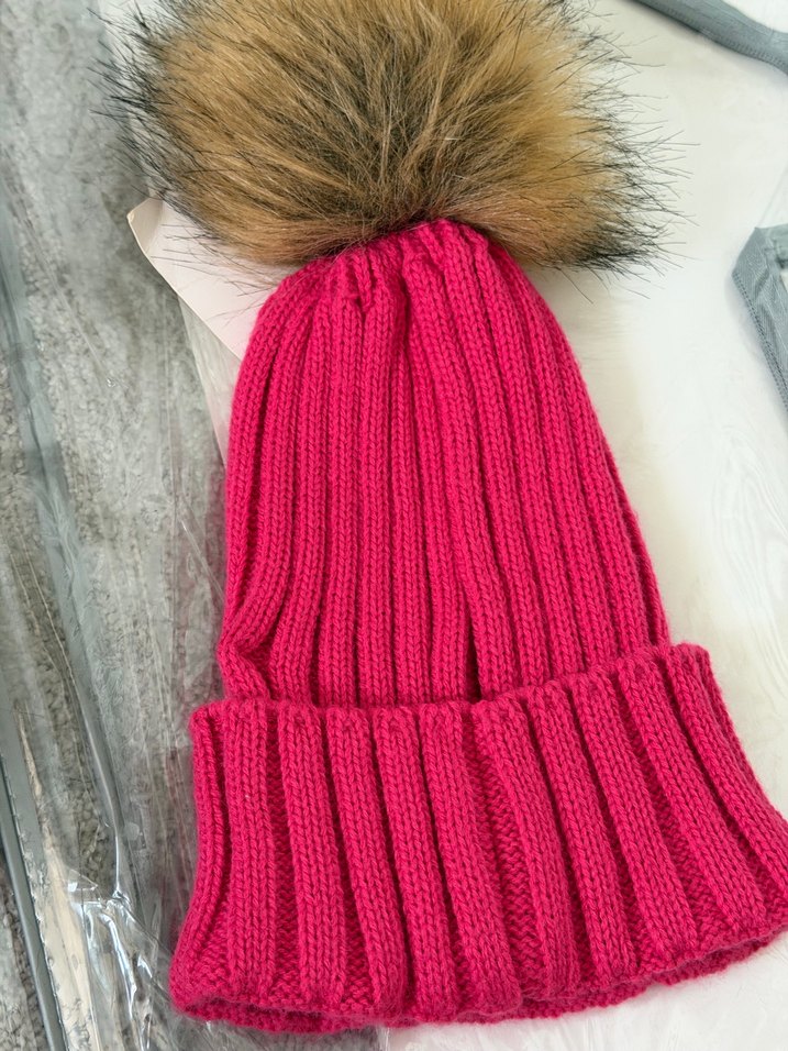 Moncler Pembe Örgü Kadın Bere - Görsel 3