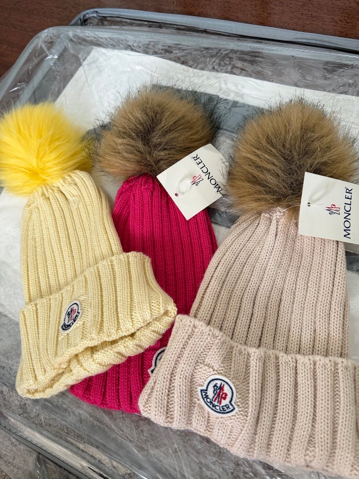 Moncler Pembe Örgü Kadın Bere - Görsel 4