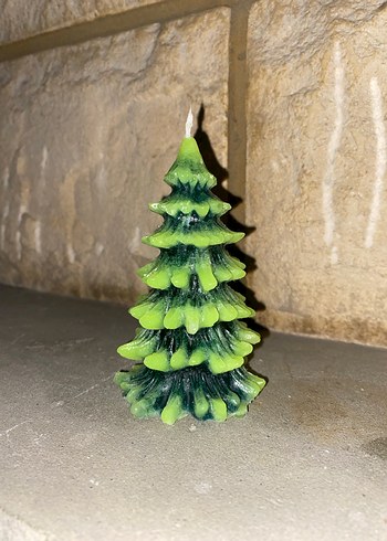 Renkli Yeşil Çam Ağacı Neon Mum - Görsel 2