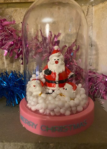 Renkli Noel Baba Figürlü Kar Küresi - Görsel 2