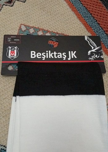 Beşiktaş Nakışlı Siyah Gri Erkek Atkı - Görsel 4