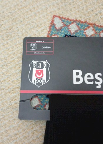 Beşiktaş Nakışlı Siyah Gri Erkek Atkı - Görsel 3