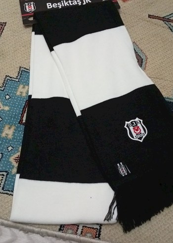 Beşiktaş Nakışlı Siyah Gri Erkek Atkı - Görsel 7