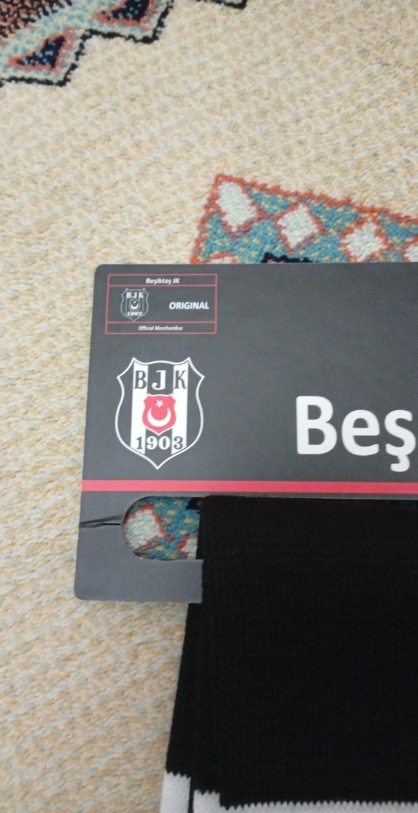 Beşiktaş Nakışlı Siyah Gri Erkek Atkı - Görsel 3