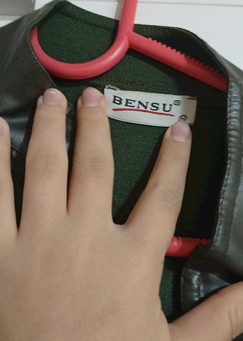 Yeşil Deri Biker Ceket - Görsel 5