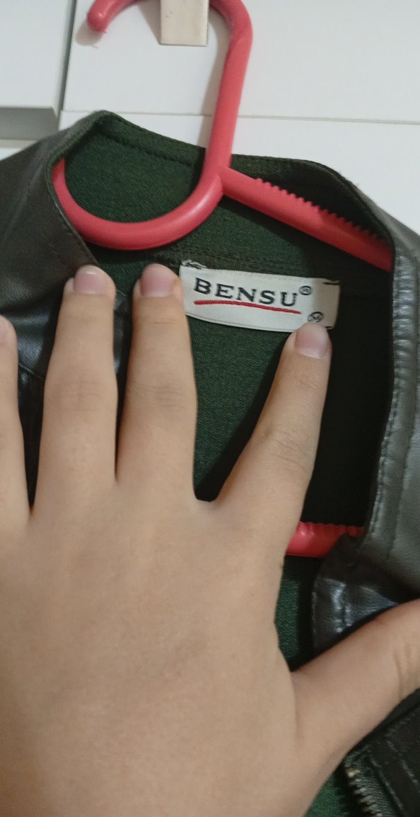 Yeşil Deri Biker Ceket - Görsel 5