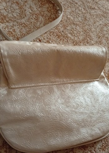 Beyaz Deri Kadın Çanta Fermuarlı - Görsel 6