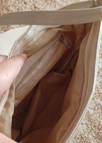 Beyaz Deri Kadın Çanta Fermuarlı - Görsel 5