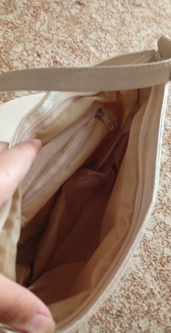 Beyaz Deri Kadın Çanta Fermuarlı - Görsel 4