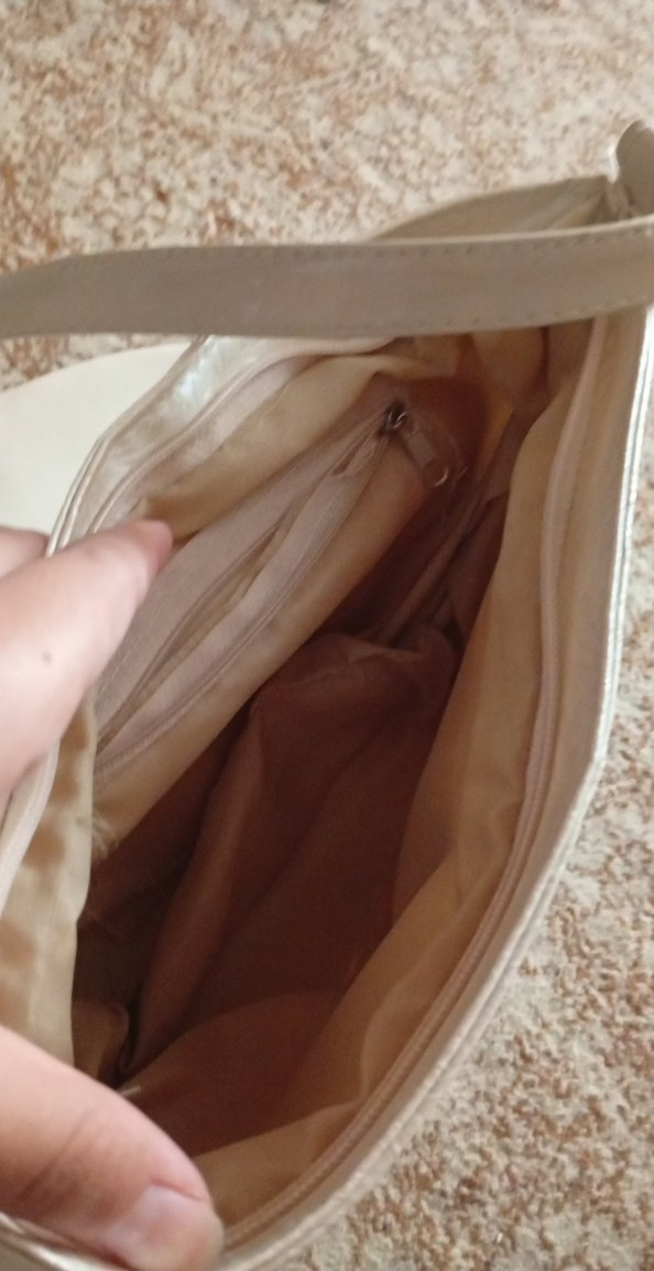 Beyaz Deri Kadın Çanta Fermuarlı - Görsel 5