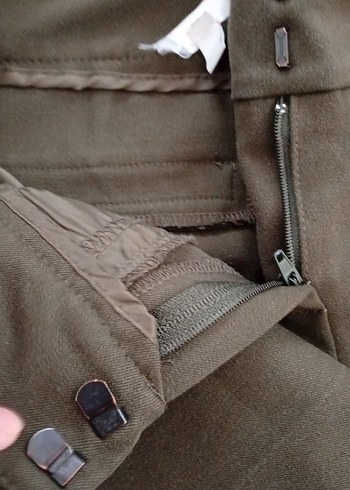 Kemer Detaylı haki Kadın Kumaş Pantolon - Görsel 10