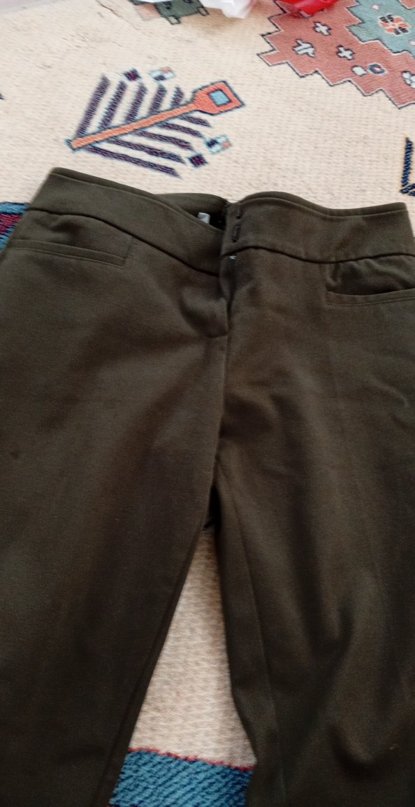 Kemer Detaylı haki Kadın Kumaş Pantolon - Görsel 5