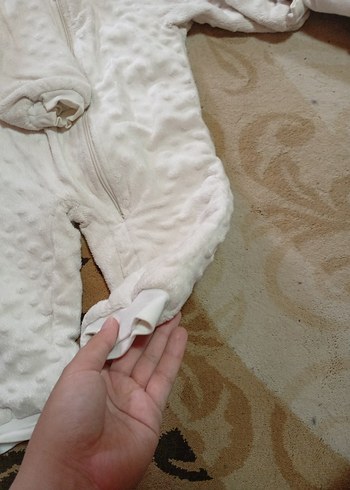 Beyaz Fermuarlı Bebek Tulumu - Görsel 6