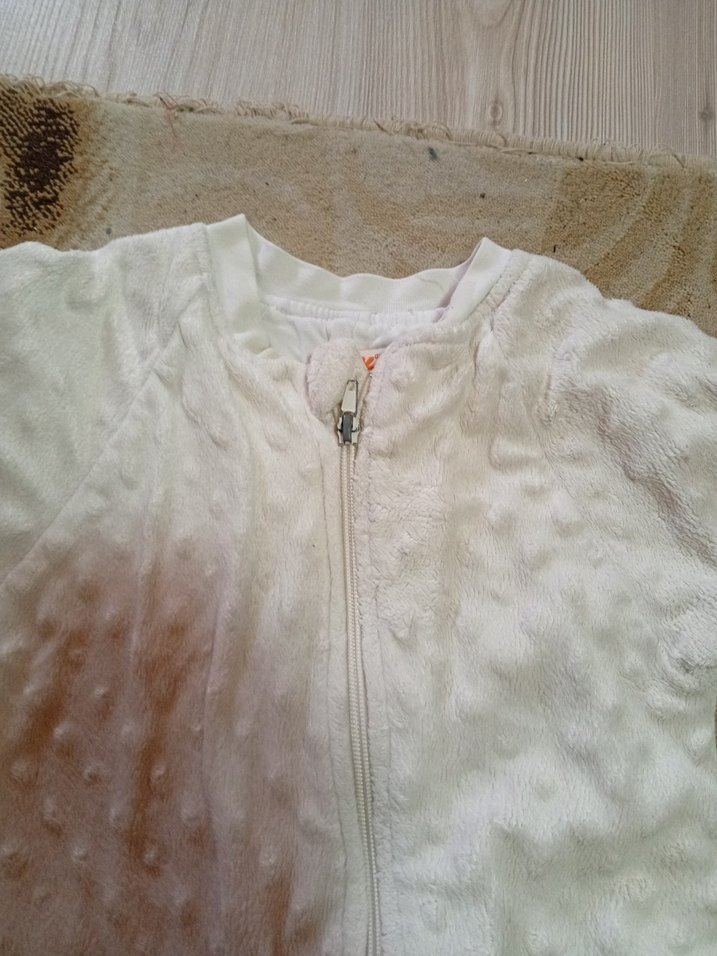 Beyaz Fermuarlı Bebek Tulumu - Görsel 3