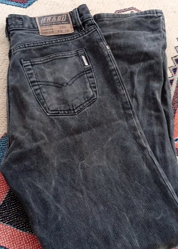 Düğmeli Gri Kadın Denim Pantolon - Görsel 6