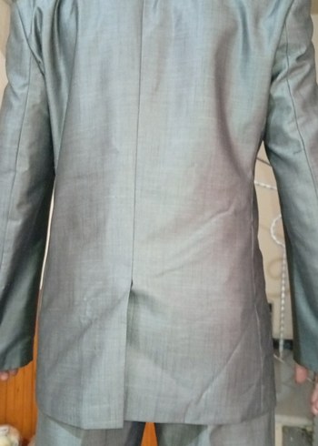 Gri Düğmeli Erkek Takım Elbise - Görsel 7