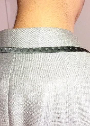 Gri Düğmeli Erkek Takım Elbise - Görsel 10