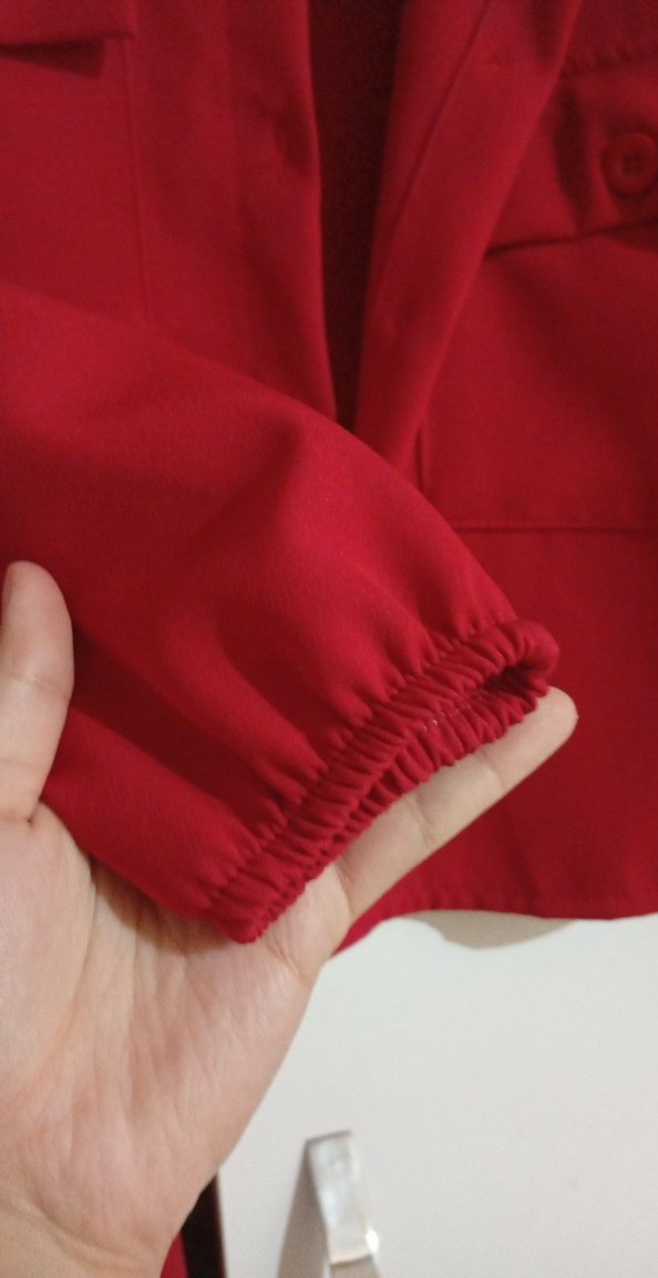 Kırmızı Kadın Mini Blazer Ceket takim - Görsel 5