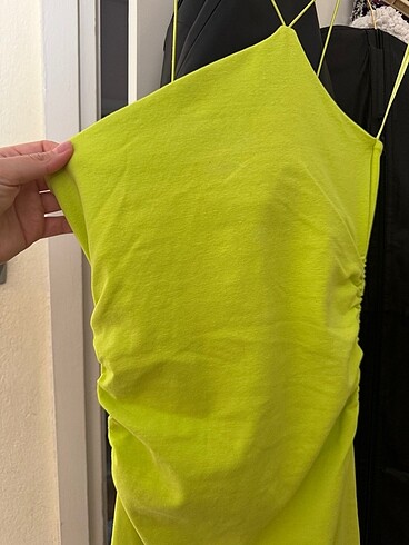 Zara zara yesil penye elbise