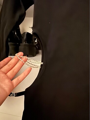 Zara zara uzun kollu fitilli mini elbise