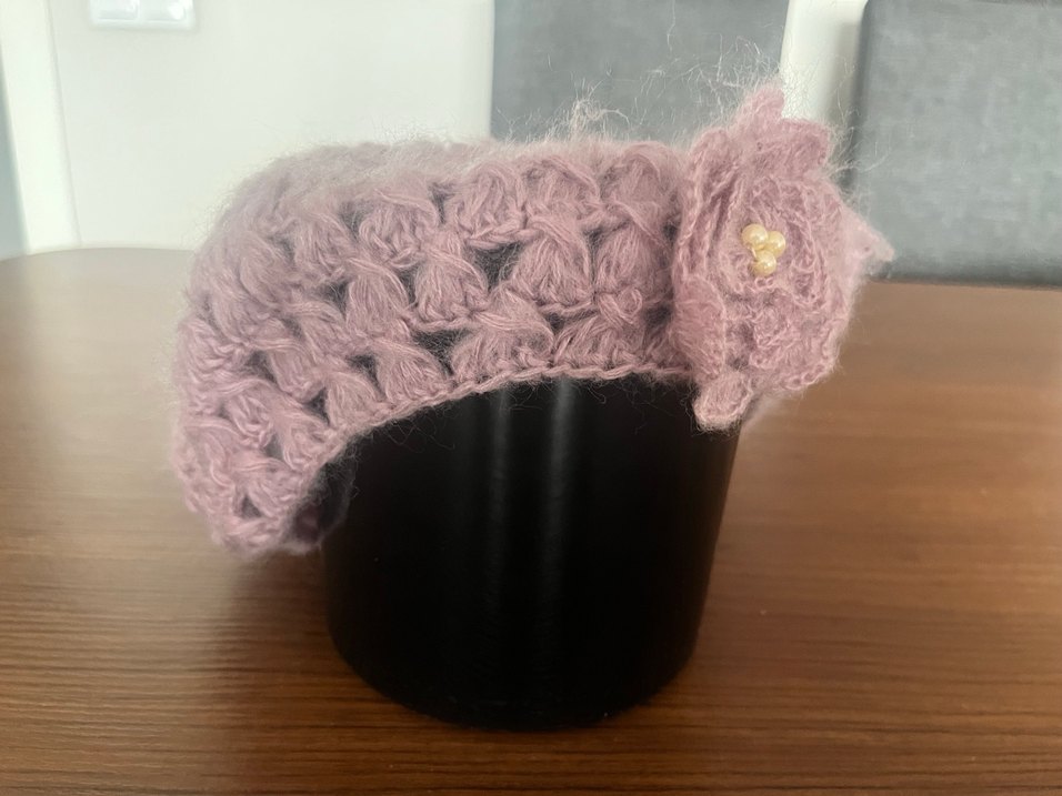 Gül kurusu renginde Örgü Kadın Bere - Görsel 5