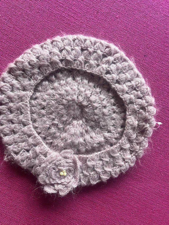 Gül kurusu renginde Örgü Kadın Bere - Görsel 2