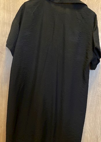 m Beden Siyah Oversize Kadın Gömlek Elbise
